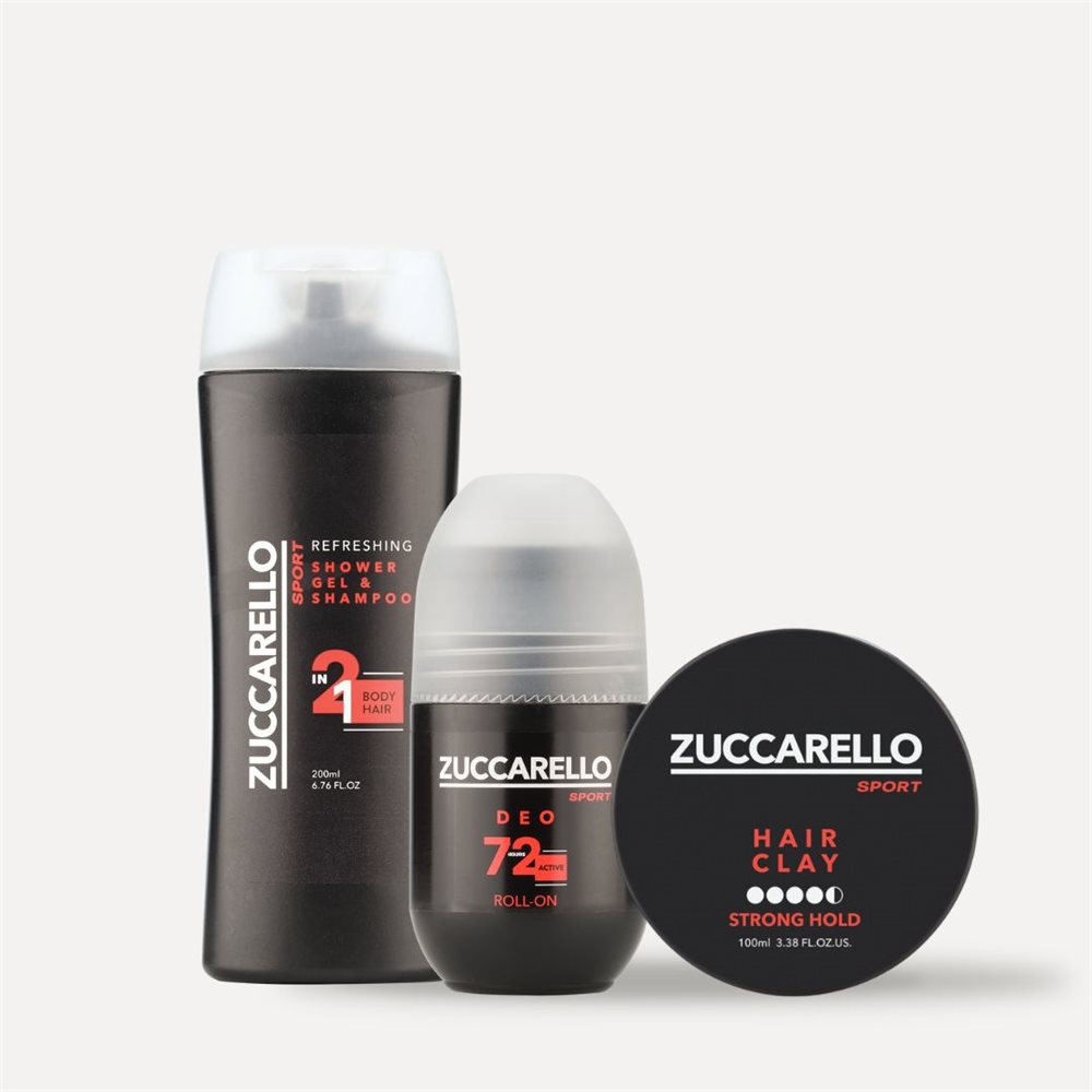 Zuccarello Sport 2in1 Shower Gel, Deodorant & Hair Clay 